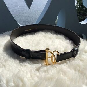 Echt Leder Leather Belt with Brass Drop Toggle Loop Closure